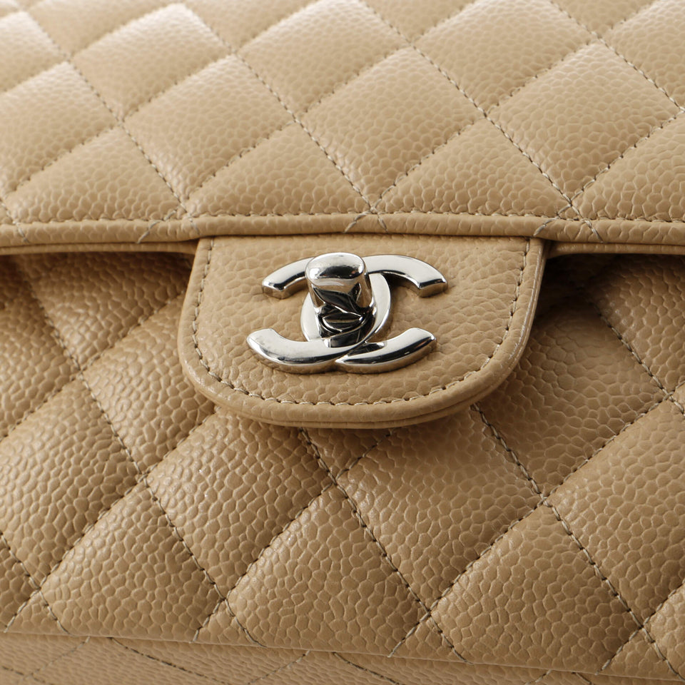Classic Double Flap Bag Quilted Caviar Medium