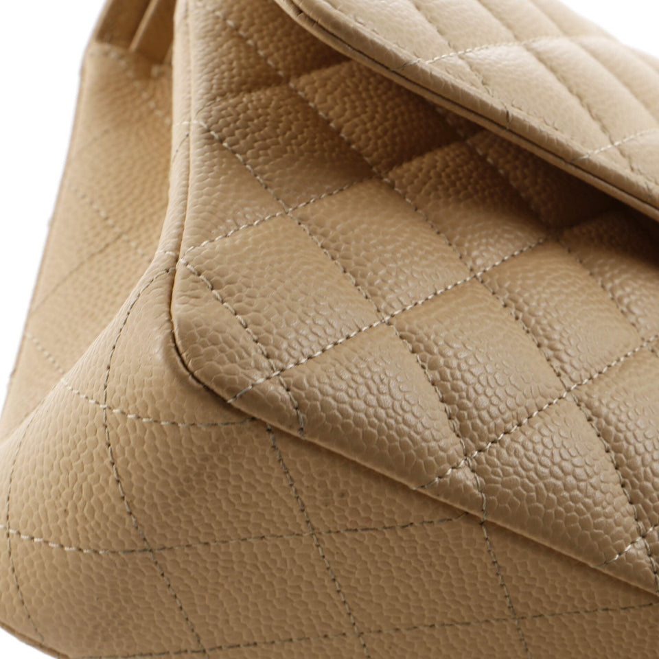 Classic Double Flap Bag Quilted Caviar Medium