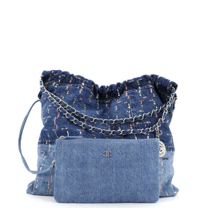 22 Chain Hobo Denim with Sequins Medium