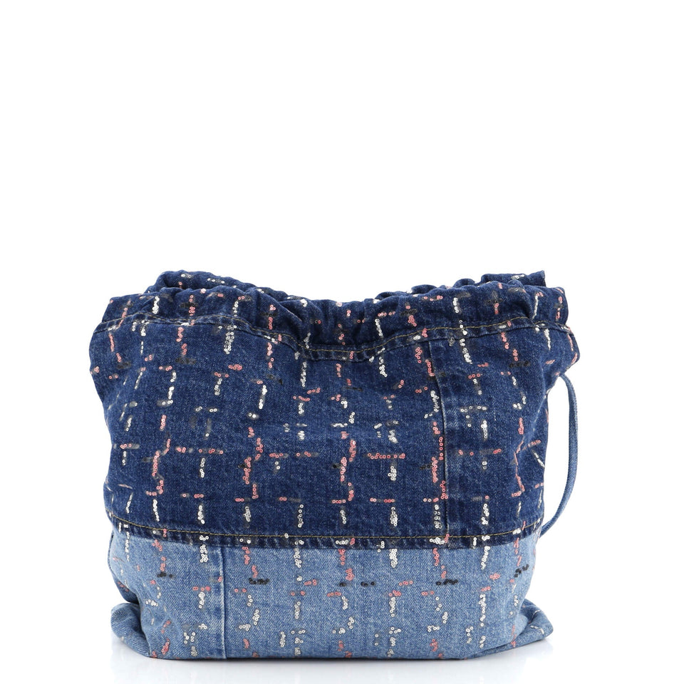 22 Chain Hobo Denim with Sequins Medium