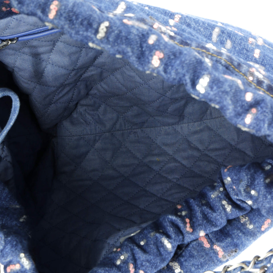 22 Chain Hobo Denim with Sequins Medium