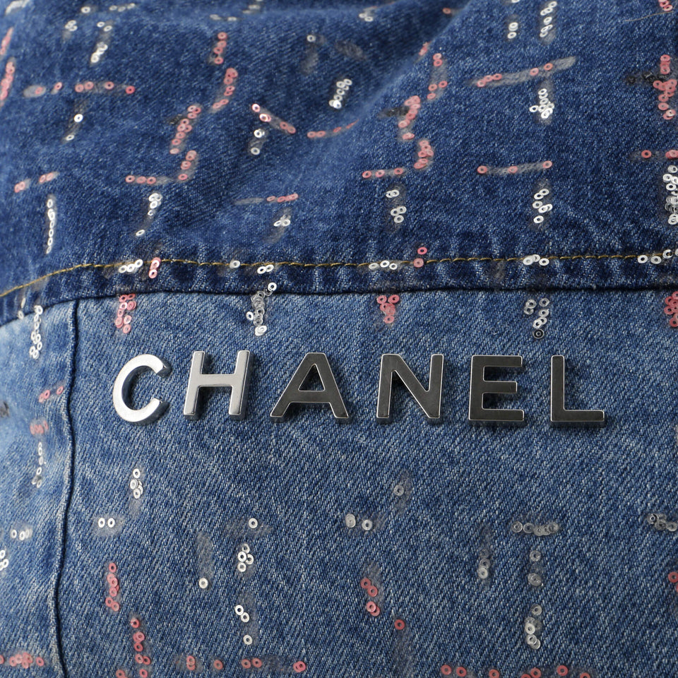 22 Chain Hobo Denim with Sequins Medium