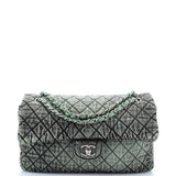 Denimpression Flap Bag Quilted Distressed Denim Medium