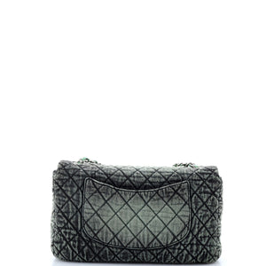 Denimpression Flap Bag Quilted Distressed Denim Medium