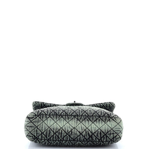 Denimpression Flap Bag Quilted Distressed Denim Medium