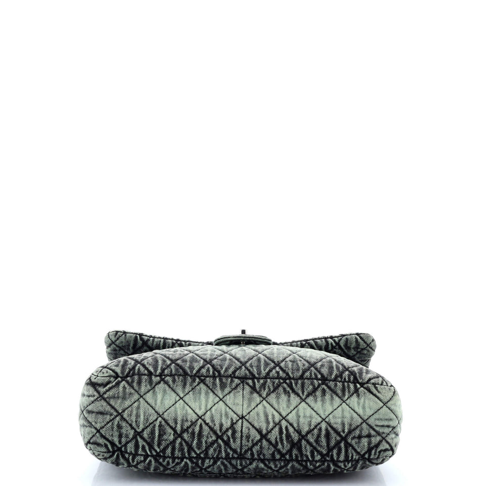 Denimpression Flap Bag Quilted Distressed Denim Medium