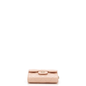 Classic Flap Card Holder on Chain Quilted Lambskin Mini