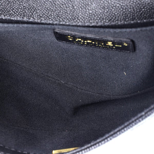 Boy Flap Bag Quilted Caviar with Whipstitch Chain Detail Old Medium