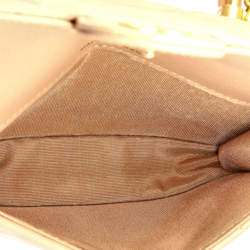 Top Handle Flap Coin Purse with Chain Quilted Lambskin