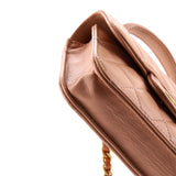 Top Handle Flap Coin Purse with Chain Quilted Lambskin