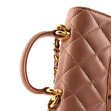 Top Handle Flap Coin Purse with Chain Quilted Lambskin