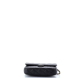 Classic Flap Phone Holder with Chain Quilted Caviar