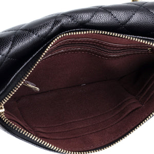 Classic Flap Phone Holder with Chain Quilted Caviar