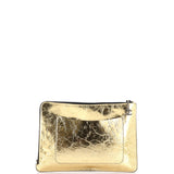 Feminine Pouch Crinkled Leather Large
