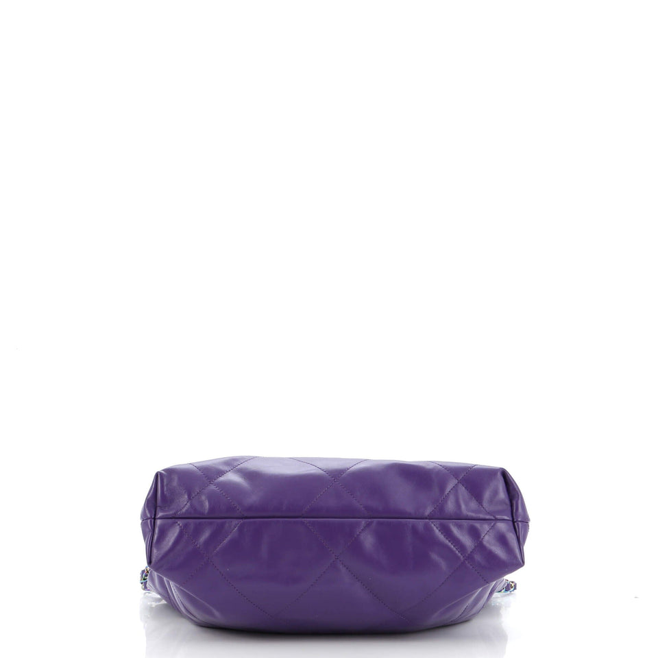22 Chain Hobo Quilted Calfskin with Rainbow Hardware Small