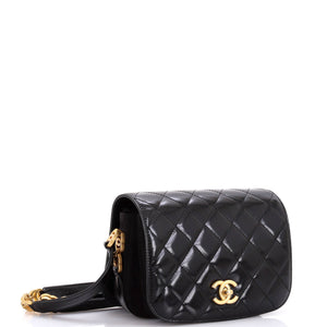 My Sweet CC Full Flap Messenger Bag Quilted Shiny Calfskin with Suede Mini