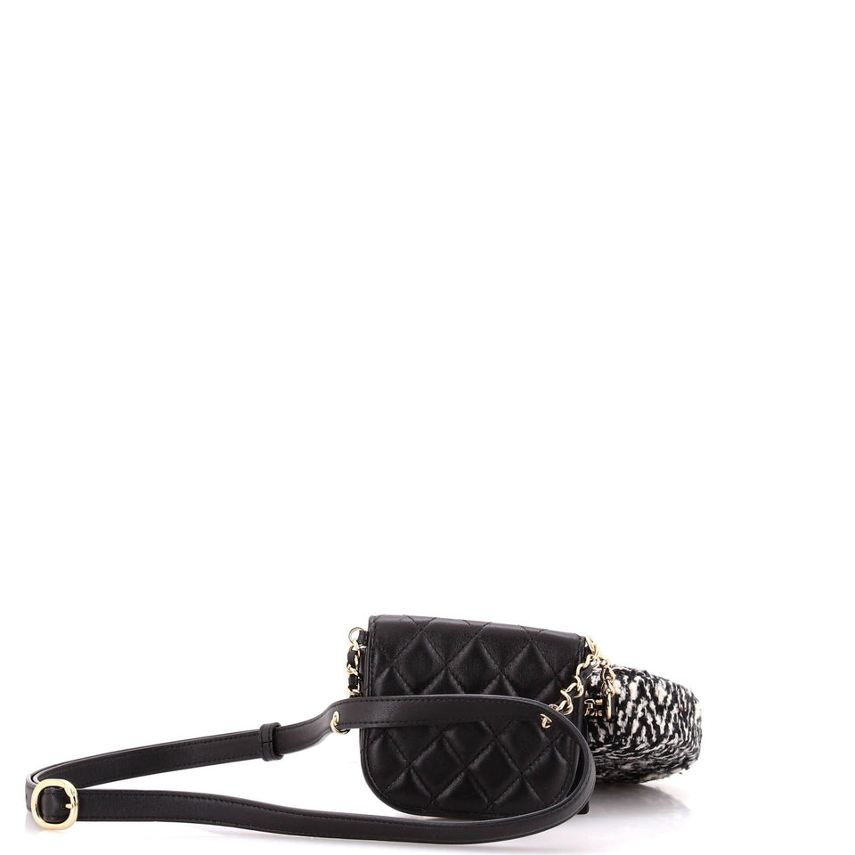 CC Waist Bag with Coin Purse Quilted Lambskin and Tweed