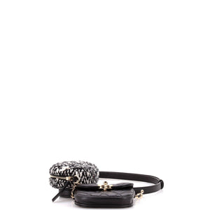 CC Waist Bag with Coin Purse Quilted Lambskin and Tweed