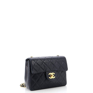 Vintage Square Classic Single Flap Bag Quilted Lambskin Mini