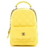 Classic CC Chain Pocket Backpack Quilted Caviar Mini