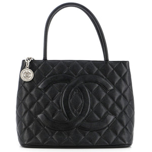 Medallion Tote Quilted Caviar