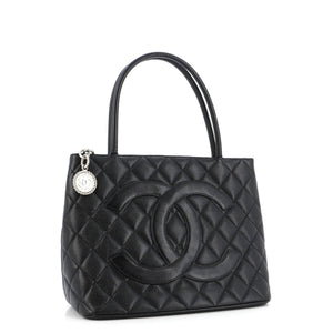 Medallion Tote Quilted Caviar