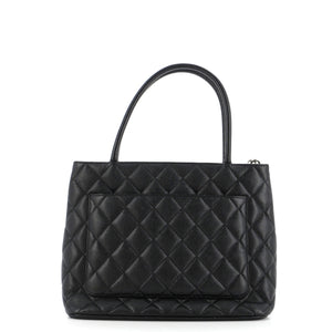 Medallion Tote Quilted Caviar