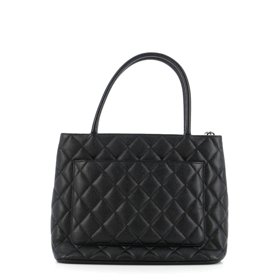 Medallion Tote Quilted Caviar
