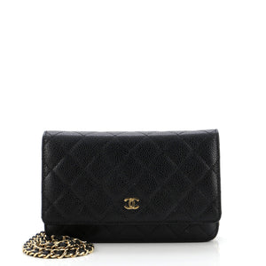 Wallet on Chain Quilted Caviar