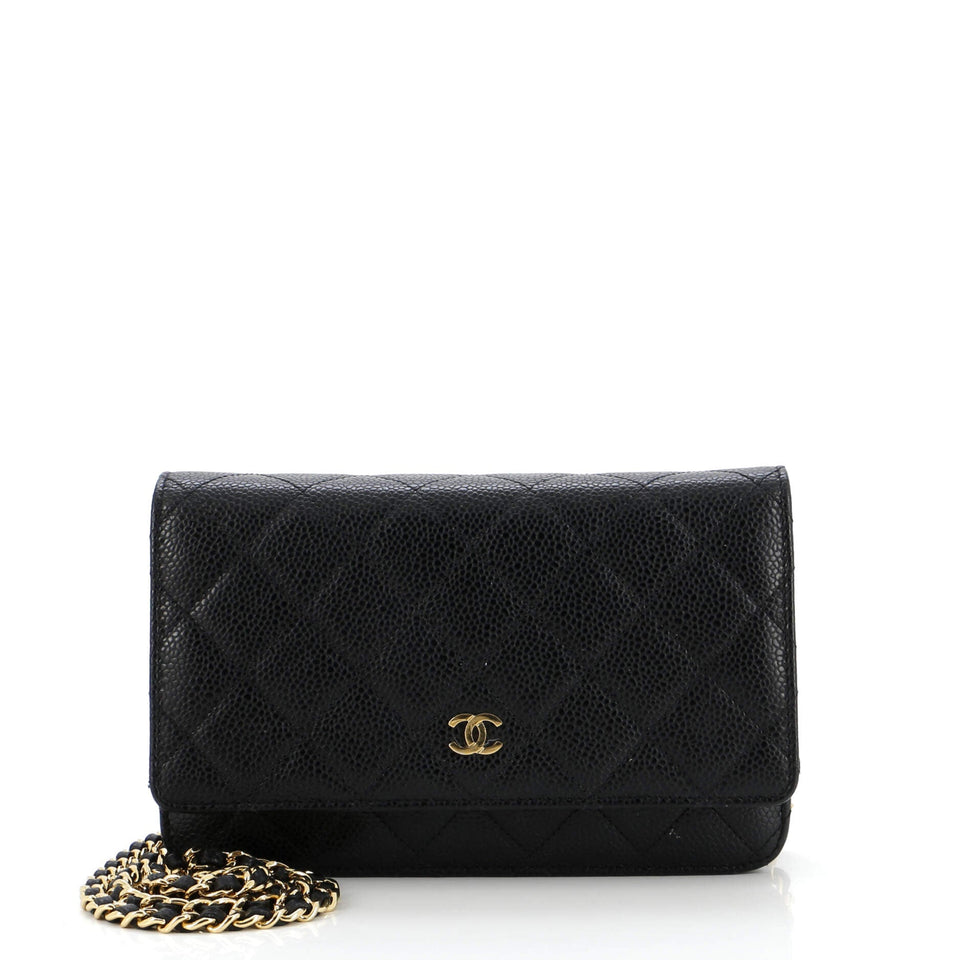 Wallet on Chain Quilted Caviar