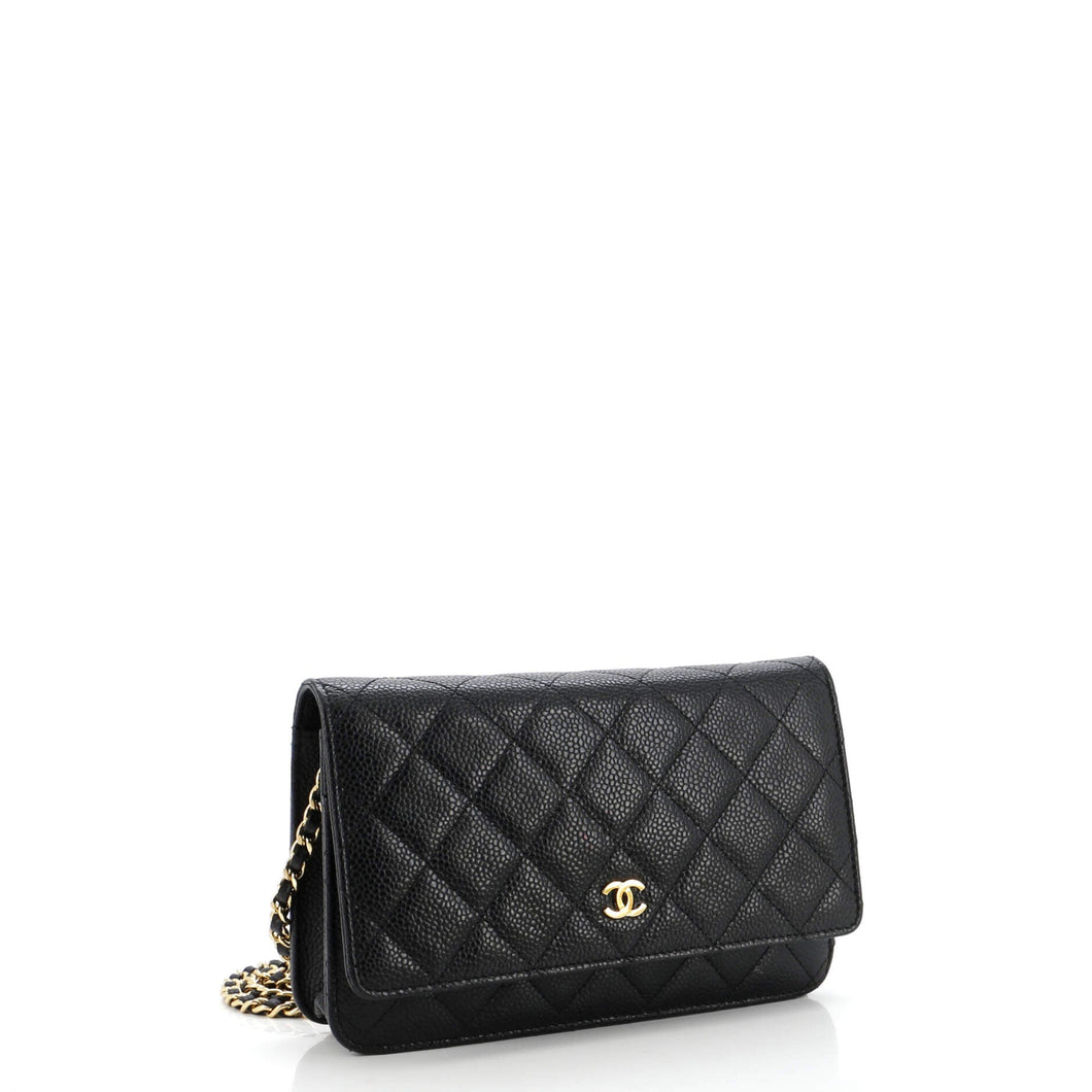 Wallet on Chain Quilted Caviar