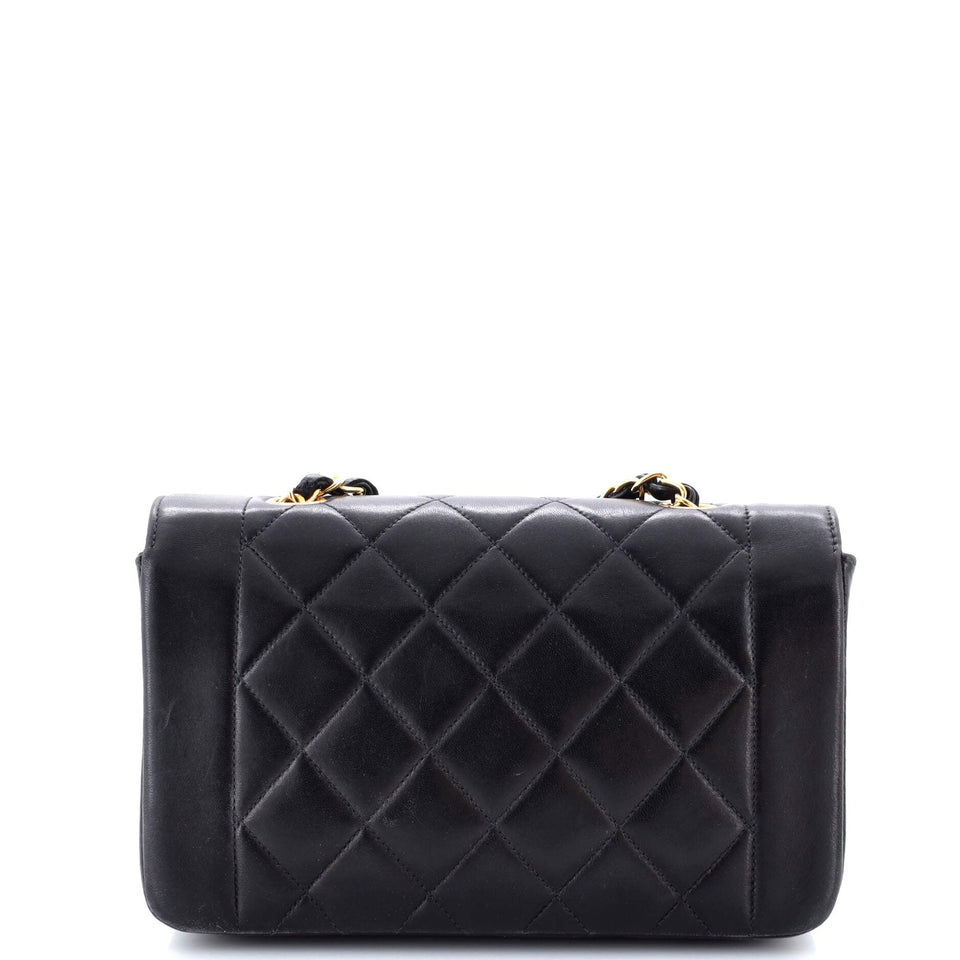 Vintage Diana Flap Bag Quilted Lambskin Small