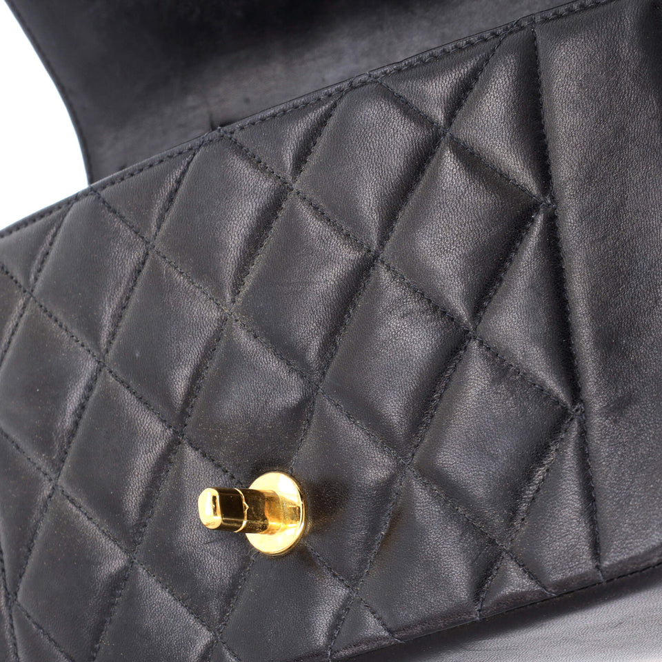 Vintage Diana Flap Bag Quilted Lambskin Small