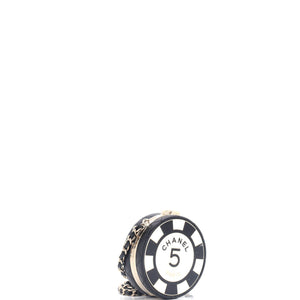 Poker Chip Clutch With Chain Quilted Lambskin with Enamel