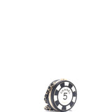 Poker Chip Clutch With Chain Quilted Lambskin with Enamel