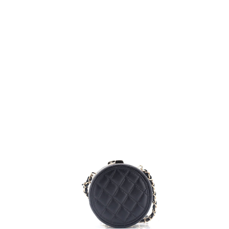 Poker Chip Clutch With Chain Quilted Lambskin with Enamel