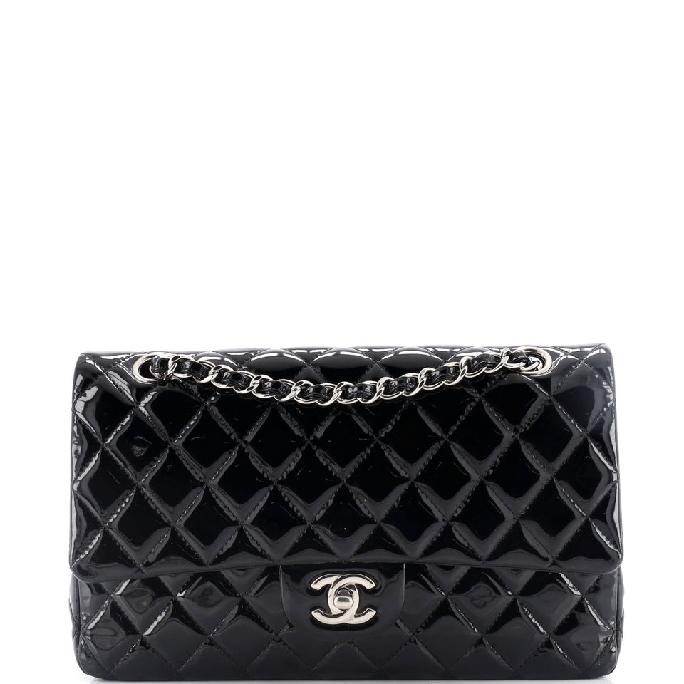 Classic Double Flap Bag Quilted Patent Medium