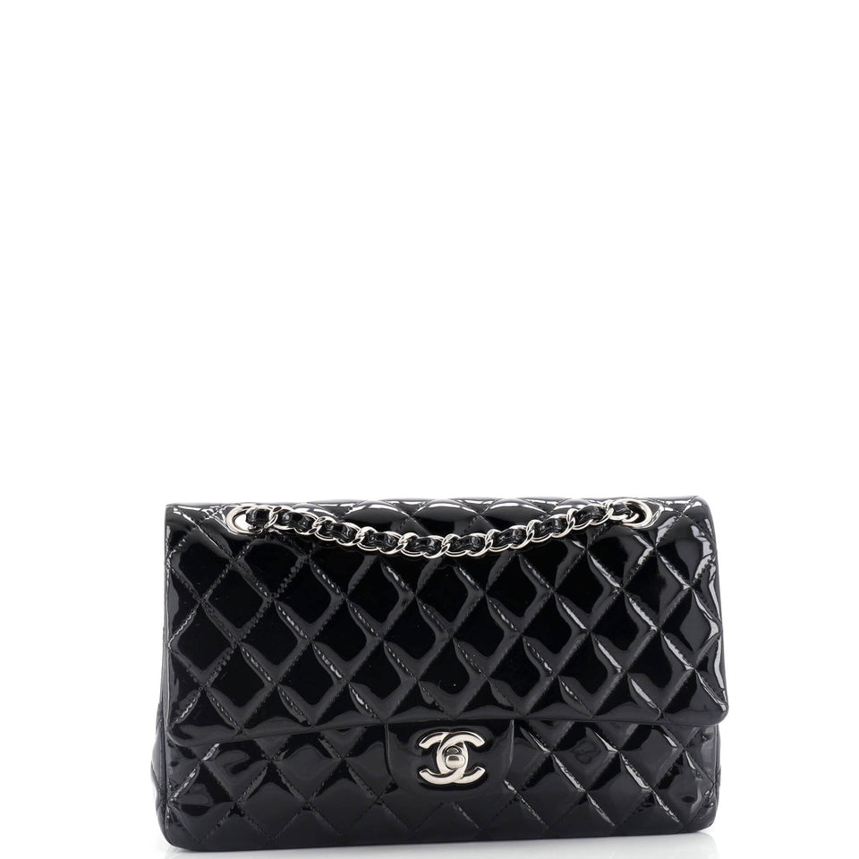 Classic Double Flap Bag Quilted Patent Medium