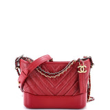 Gabrielle Hobo Chevron Aged Calfskin Small