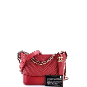 Gabrielle Hobo Chevron Aged Calfskin Small