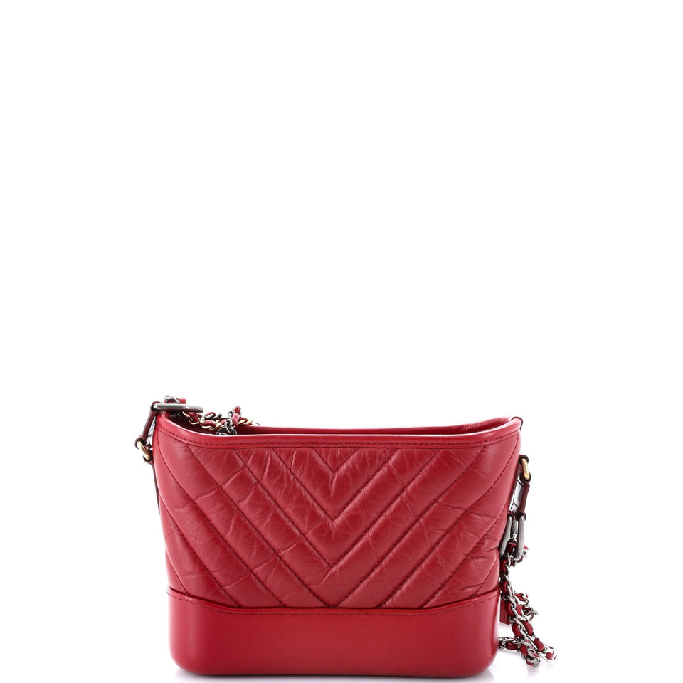 Gabrielle Hobo Chevron Aged Calfskin Small