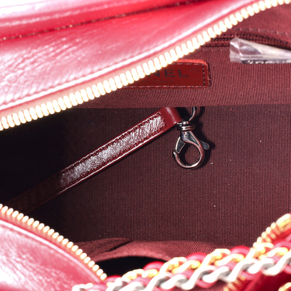 Gabrielle Hobo Chevron Aged Calfskin Small