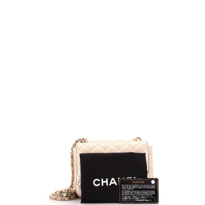 Square Classic Single Flap Bag Quilted Metallic Lambskin Mini