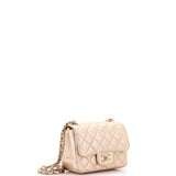 Square Classic Single Flap Bag Quilted Metallic Lambskin Mini