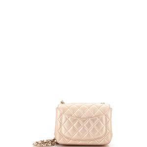 Square Classic Single Flap Bag Quilted Metallic Lambskin Mini