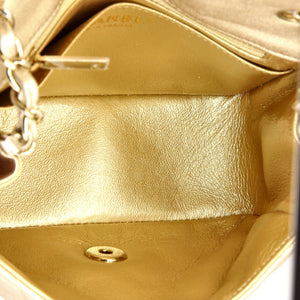 Square Classic Single Flap Bag Quilted Metallic Lambskin Mini