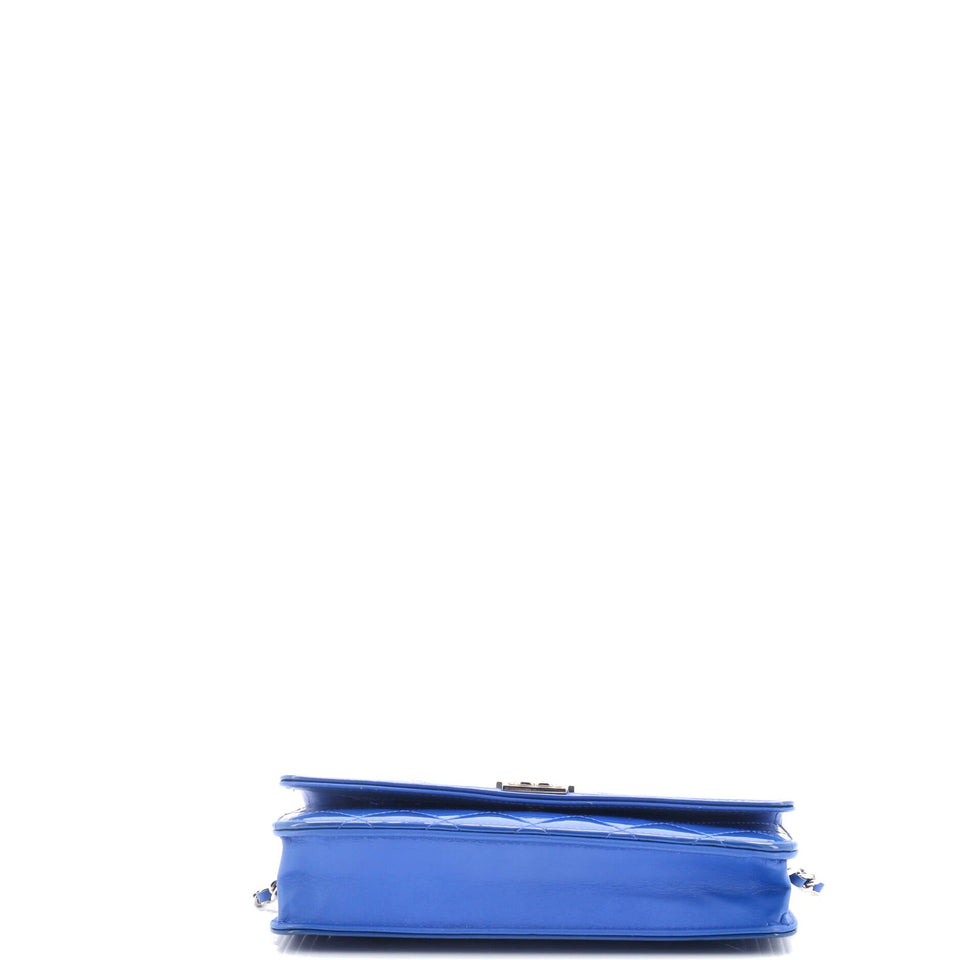 Boy Wallet on Chain Quilted Patent