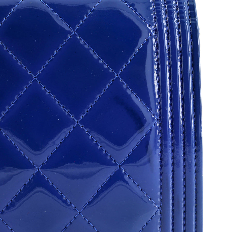 Boy Wallet on Chain Quilted Patent