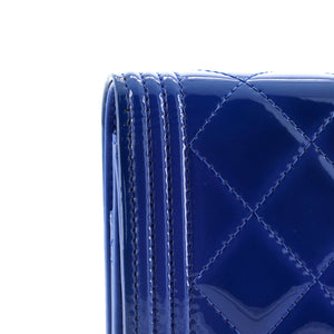 Boy Wallet on Chain Quilted Patent