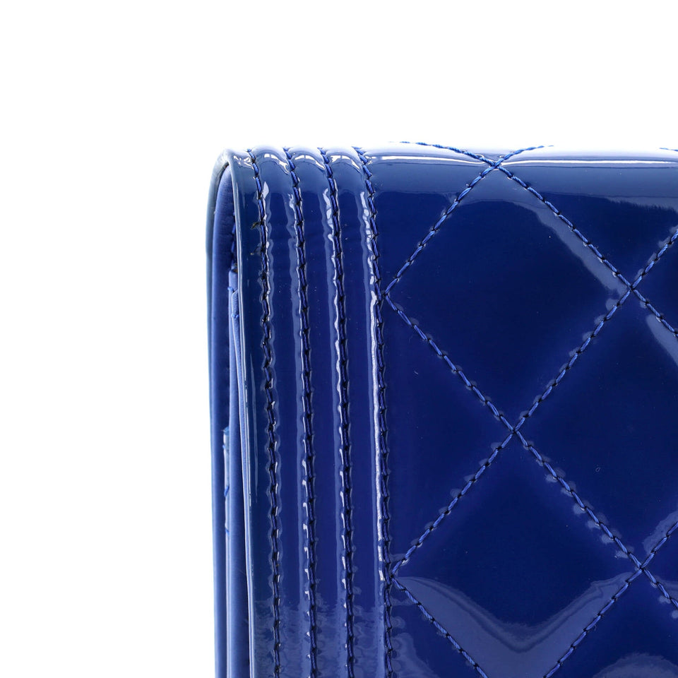 Boy Wallet on Chain Quilted Patent
